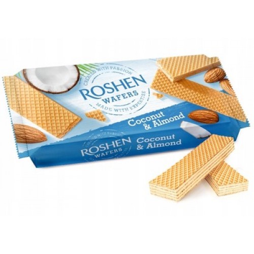 Вафли с начинкой из кокосовой стружки и миндаля